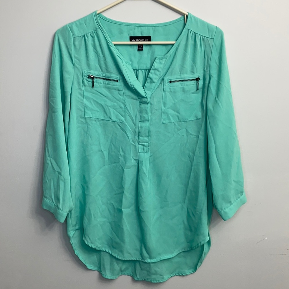 Seafoam green blouse